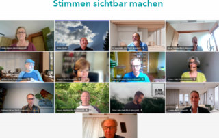 einzelne Menschen in einem online Meeting