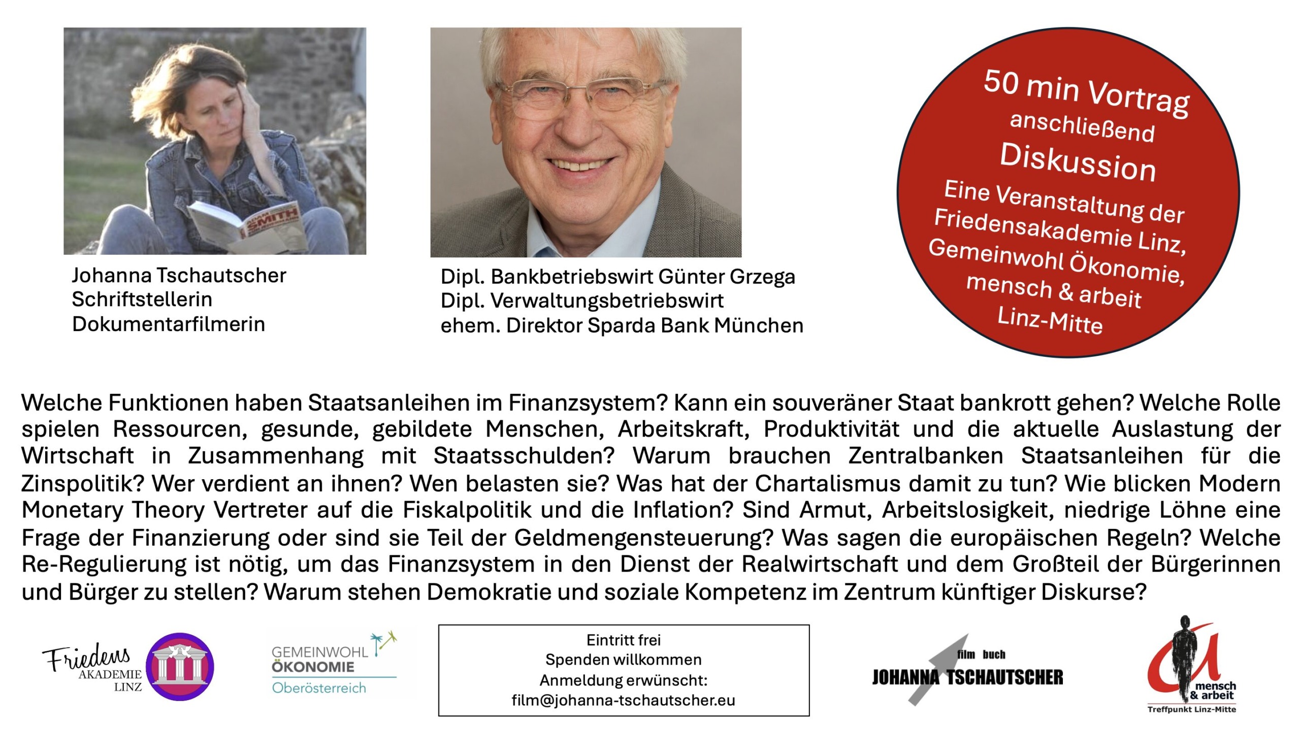 Staatsschulden sind gut Aber für wen ? - 10. Juni Linz